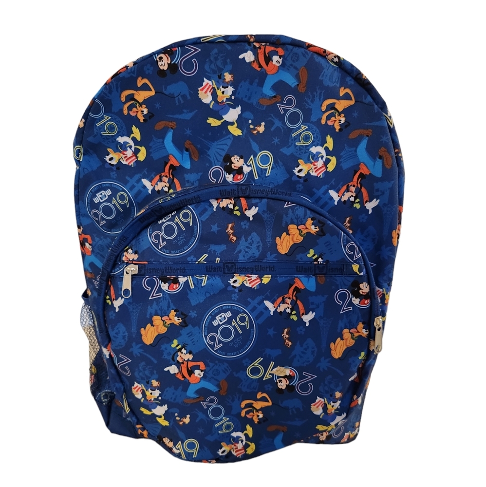 New 2019 Walt Disney World Parks Mickey & The Gang Blue Backpack - Picture 2 of 7